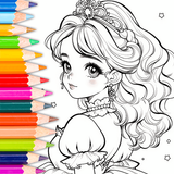 Doll Color: 塗り絵アニメ バービー絵を描くアプリ