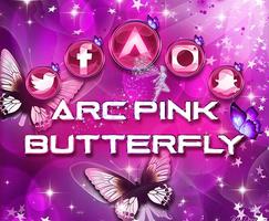 Arc Launcher Thème Pink Butterfly + Icon Pack Affiche