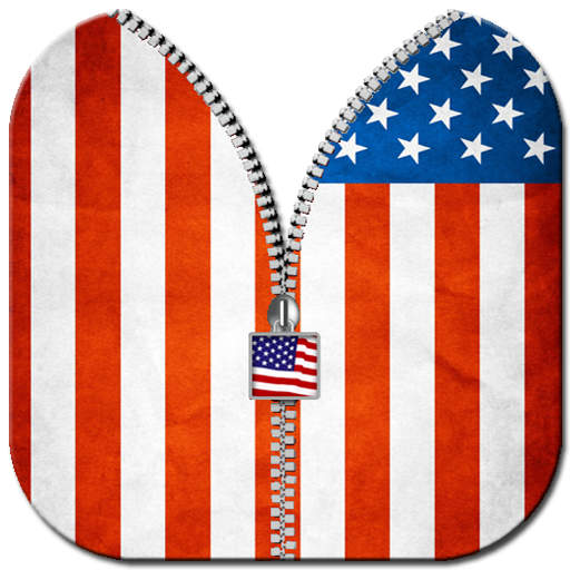 USA Flag Zipper Screen Lock