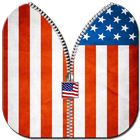 USA Flag Zipper Screen Lock 아이콘