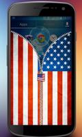 USA Flag Zipper Screen Lock 스크린샷 2