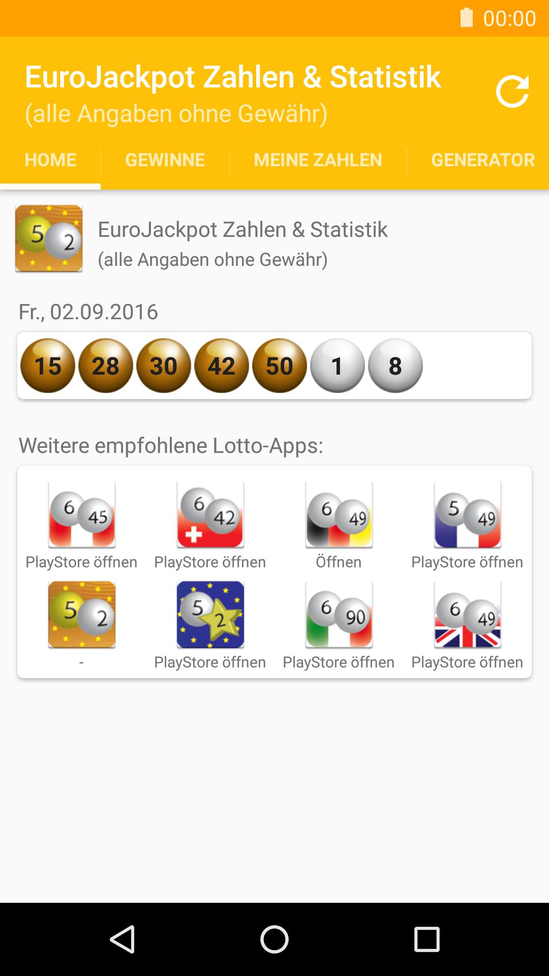 EuroJackpot Zahlen & Statistik für Android - APK herunterladen