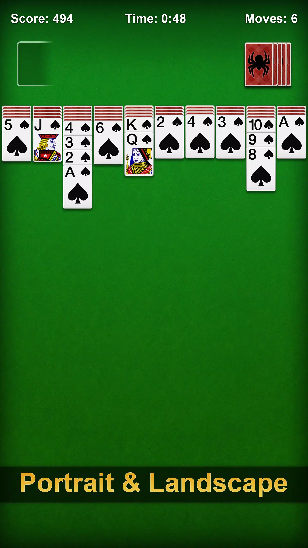 Spider Solitaire (by MobilityWare) - free offline solitaire card game for  Android and iOS - gameplay 