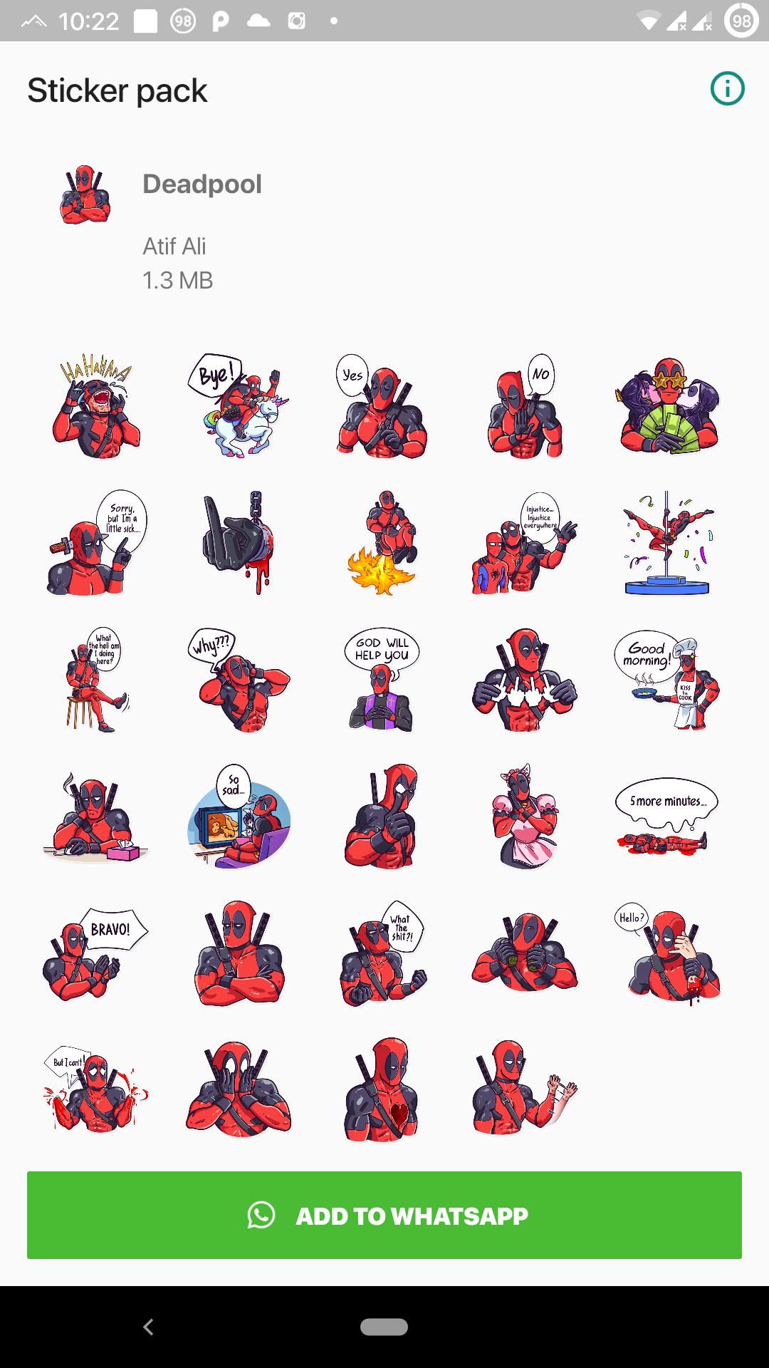 Trendy Deadpool Stickers For Android Apk Download