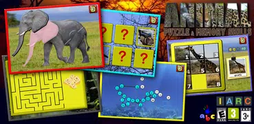 Crianças puzzle animal memória