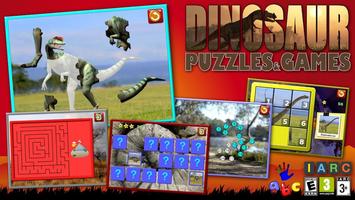 Kids dinosaur puzzle games poster