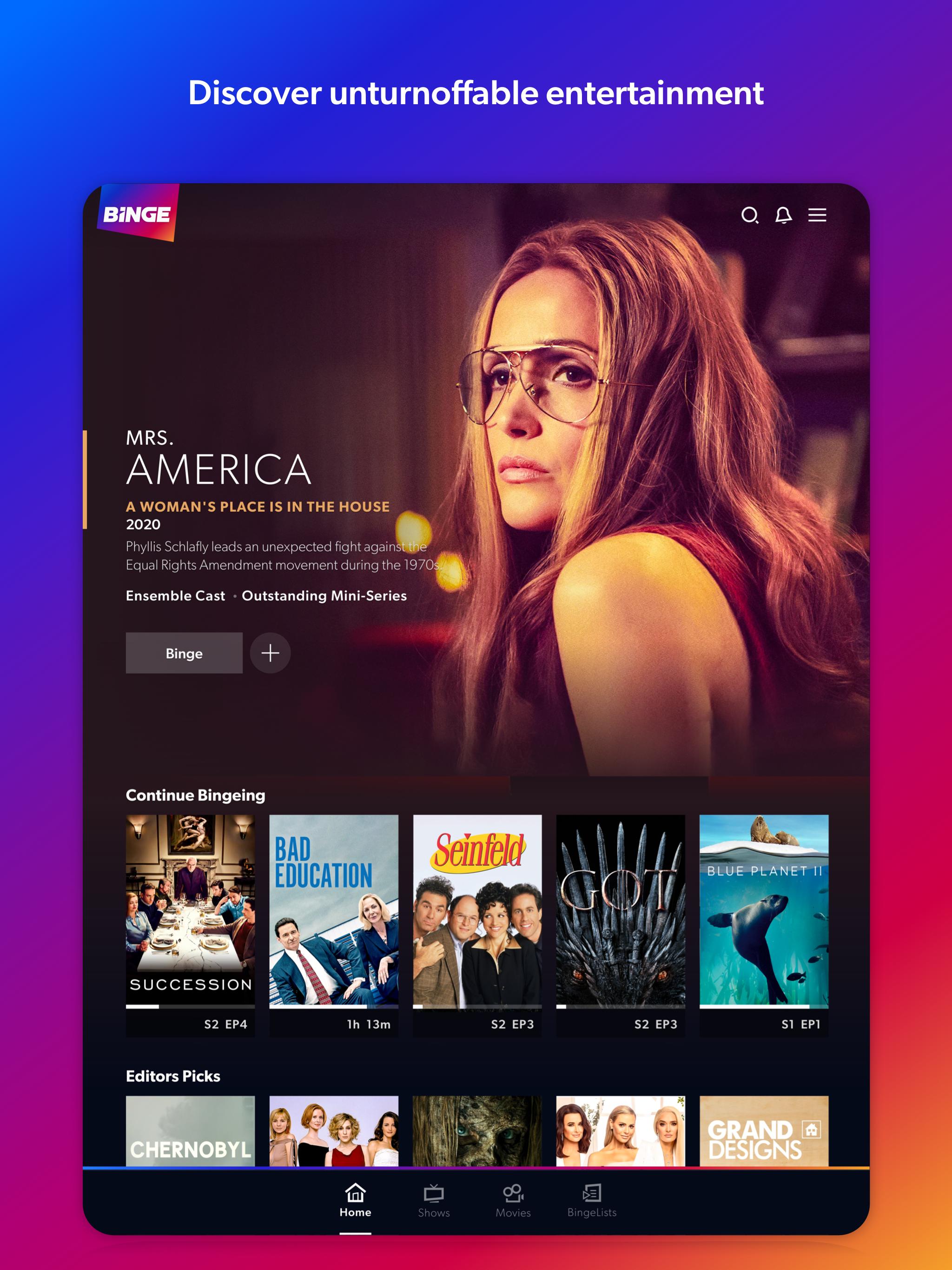 shows on binge app