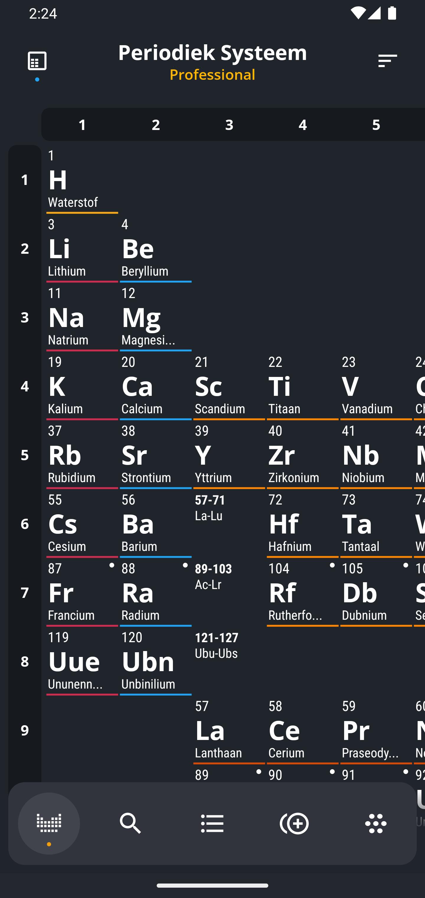 Periodiek Systeem 2024 PRO Laatste versie 3.5.3 voor Android