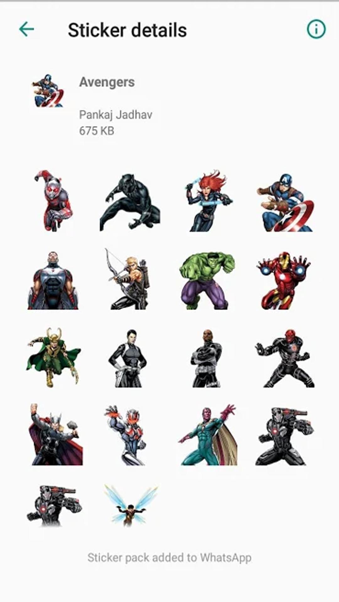 Avenger Stickers For Whatsappwastickerapps For Android Apk