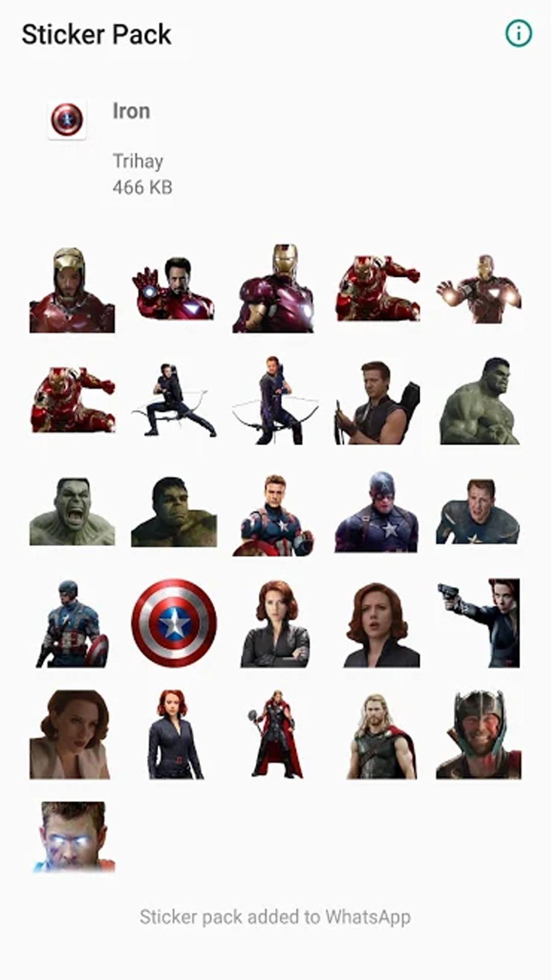 Avenger Stickers For Whatsappwastickerapps For Android Apk