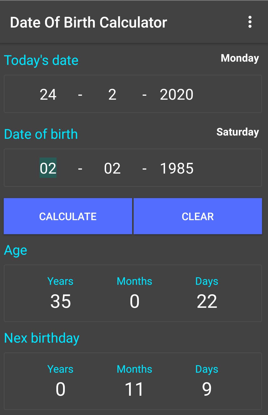 Date Of Birth Calculator for Android - APK Download