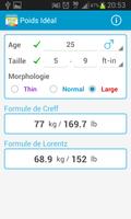 Poids Idéal Calculateur capture d'écran 1