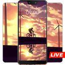 Boy riding a bicycle in the sunset live wallpaper APK