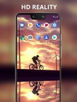 Boy riding a bicycle in the sunset live wallpaper capture d'écran 2
