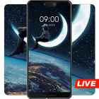 Boy sitting on the moon live wallpaper biểu tượng