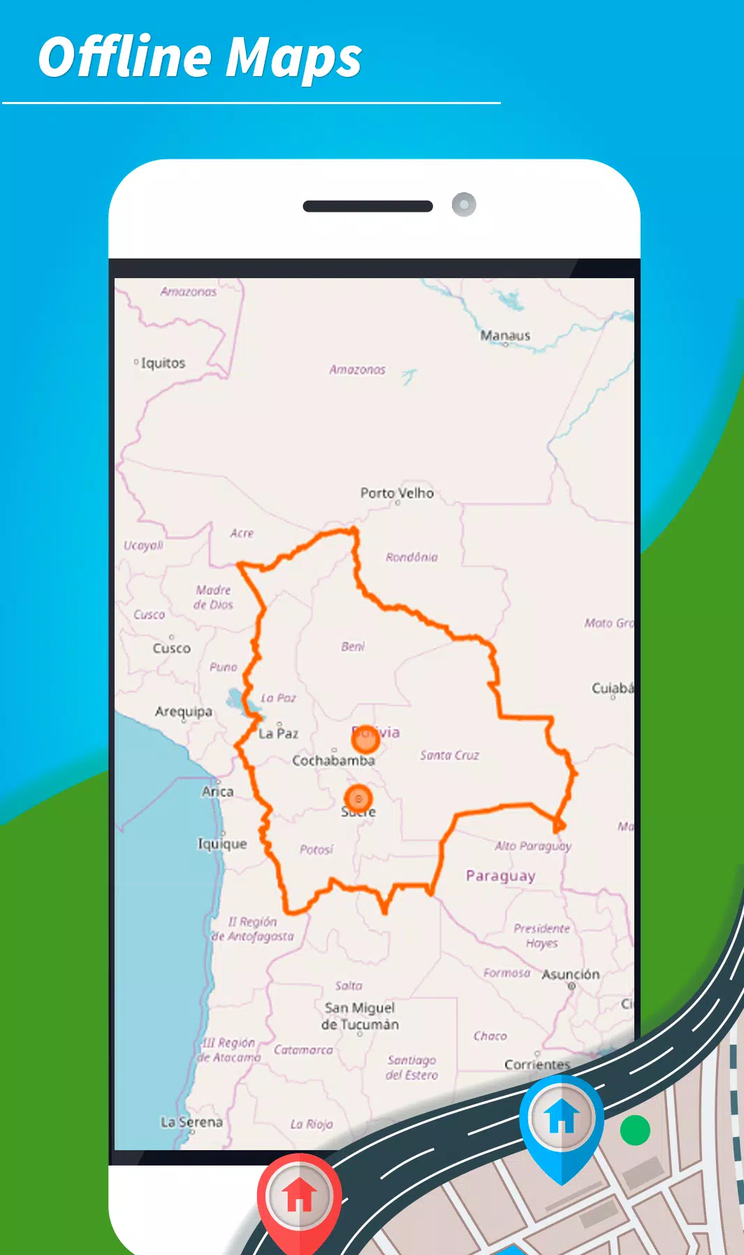 Descarga de APK de 🔥Mapas de Bolivia Sin Internet. Navegación GPS 3D para  Android