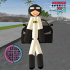 Dark Knight Bat Stickman Rope Hero Gangstar Crime icône