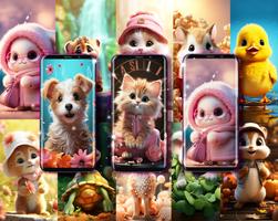 Baby animals wallpapers Affiche
