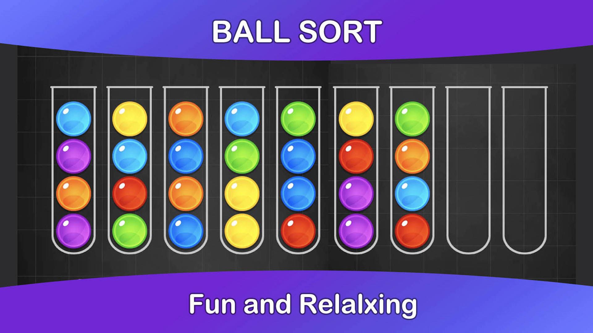Игра сортировка шариков по цветам в колбах