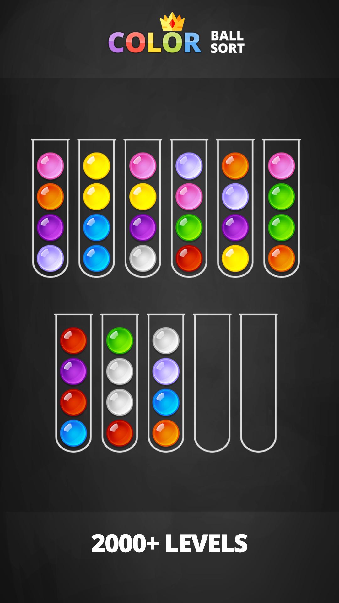 Игра сортировка шариков по цветам в колбах