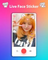 Live Face Sticker Sweet Camera 스크린샷 1