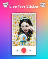 Live Face Sticker Sweet Camera capture d'écran 3
