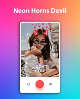 Neon Horns Devil Affiche