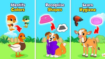 Farm animal games for kids 2-5 Poster