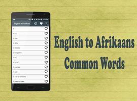 English to Afrikaans Common Words Affiche