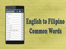 English to Filipino Common Words Affiche
