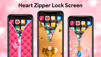 Diamond Heart Zipper Lock capture d'écran 3