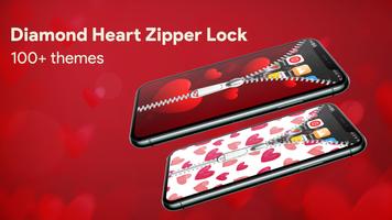Diamond Heart Zipper Lock Affiche