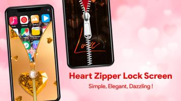 Diamond Heart Zipper Lock capture d'écran 1