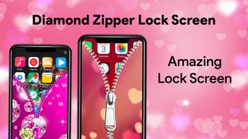 Diamond Heart Zipper Lock capture d'écran 2