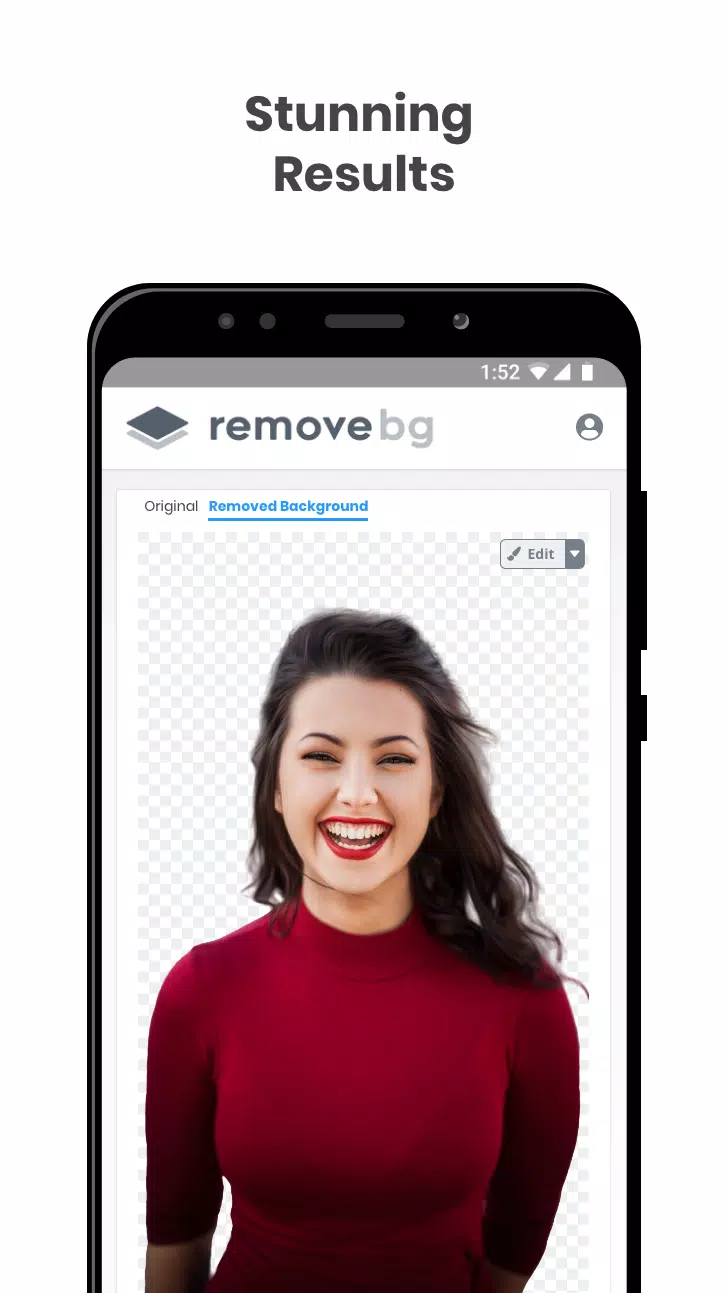 Tải về ứng dụng xóa phông nền remove.bg cho Android để trải nghiệm những tính năng tuyệt vời. Tận dụng công nghệ xóa phông chuyên nghiệp và phức tạp, ứng dụng giúp bạn chỉnh sửa bức ảnh dễ dàng và nhanh chóng hơn bao giờ hết.