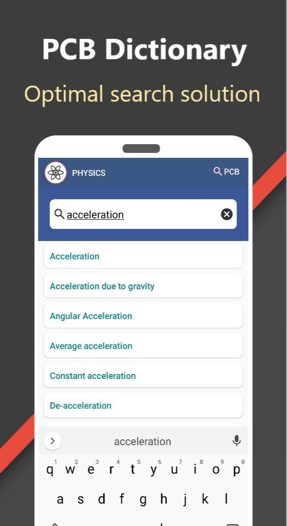 Dictionary Pcb Phy Che Bio For Android Apk Download - acceleration due to gravity a study of physics roblox