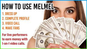 Poster Melmel: earn more by cammodel