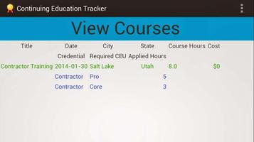 2 Schermata Continuing Education Tracker