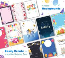 Birthday Invitation Card Maker Free With Photo الملصق