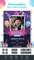 Birthday Invitation Card Maker Free With Photo capture d'écran 1