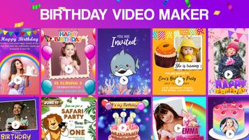 Birthday video maker with song poster