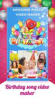 Birthday Photo Video With Music– Status Maker تصوير الشاشة 1