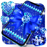 Blue glitter diamond wallpaper icône