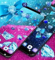 Blue glitter diamond wallpaper Ekran Görüntüsü 3