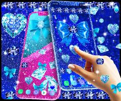 Blue glitter diamond wallpaper скриншот 1