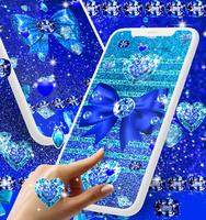 Blue glitter diamond wallpaper captura de pantalla 2