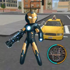 Black Iron Stickman Rope Hero Crime Gangstar APK download