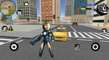 Black Iron Stickman Rope Hero Crime Gangstar постер