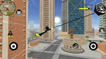 Black Iron Stickman Rope Hero Crime Gangstar capture d'écran 3