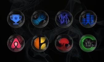 Black Smoke & Glass Icon Pack capture d'écran 2
